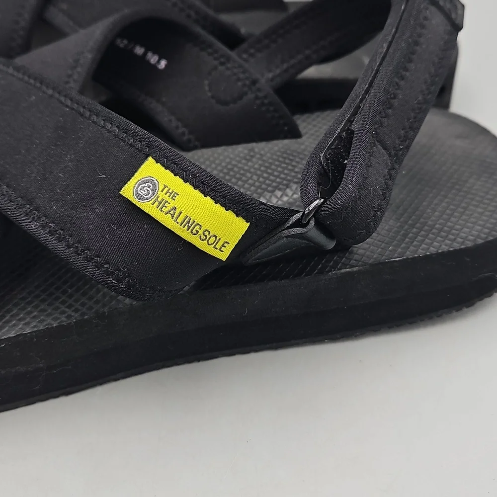 The Healing Sole Black Orthopedic Plantar Fasciitis Sandals Men's 10.5